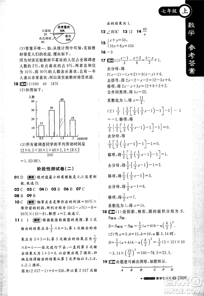 2019輕巧奪冠1+1課堂直播七年級數(shù)學(xué)上冊配上?？萍及鎱⒖即鸢?><span style=