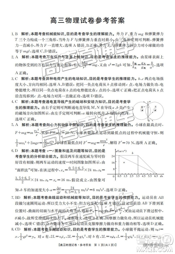 2019屆12月湖南金太陽(yáng)百校百千聯(lián)考五市十校聯(lián)考理科綜合參考答案