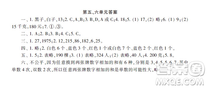 小學(xué)數(shù)學(xué)報(bào)2018四年級第五六單元測試答案