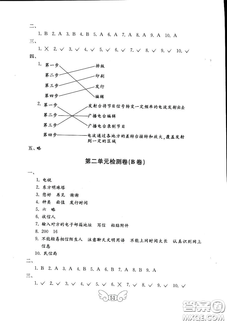 魯人版2018秋小學(xué)品德與社會(huì)五年級(jí)上冊(cè)金鑰匙試卷參考答案