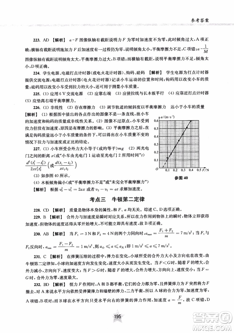 交大之星2019版直擊名校高中物理300題力學一參考答案