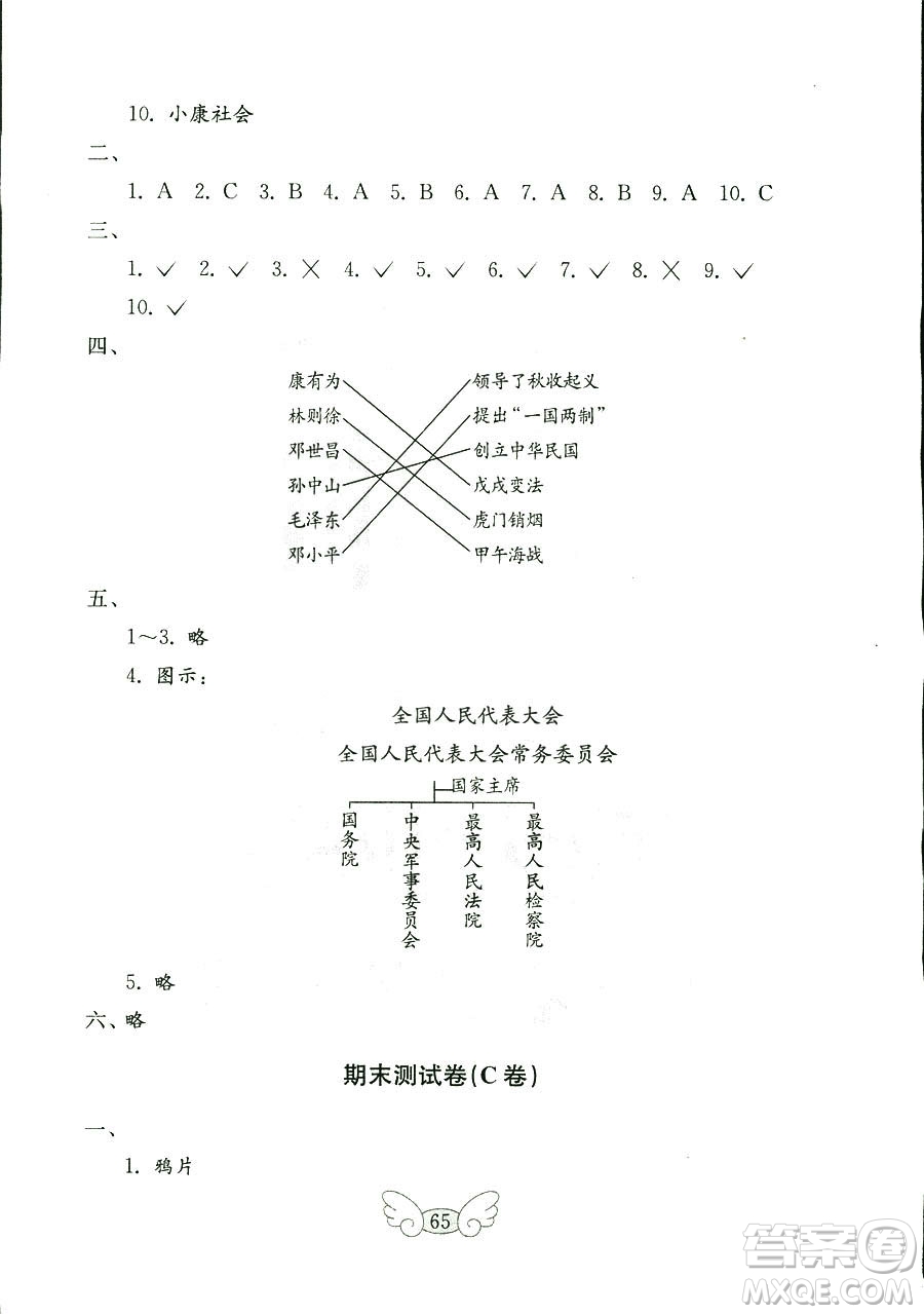 9787532850495魯人版品德與社會(huì)六年級(jí)上冊(cè)金鑰匙試卷2018秋答案