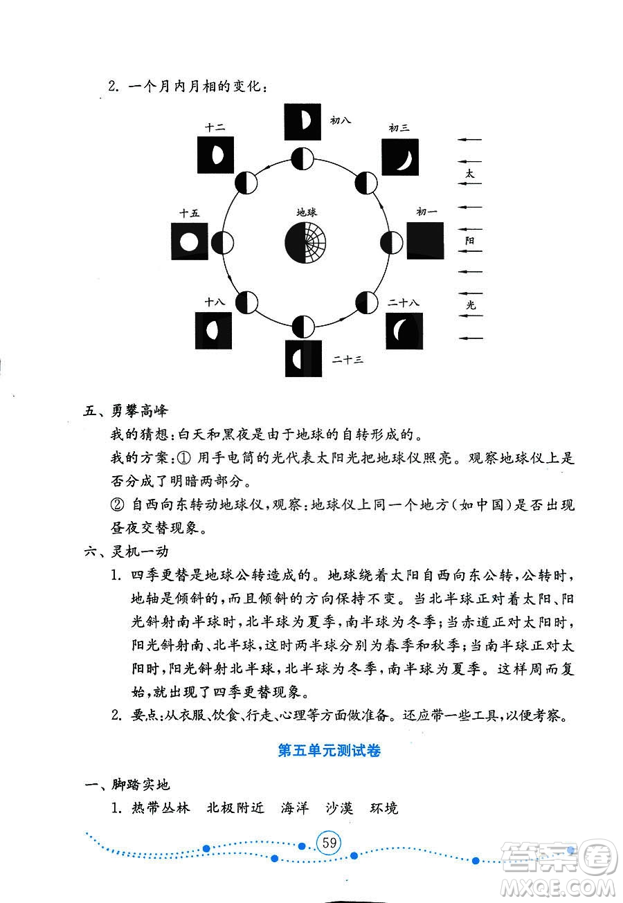 9787532898640小學(xué)科學(xué)六年級上冊2018金版青島版金鑰匙試卷答案