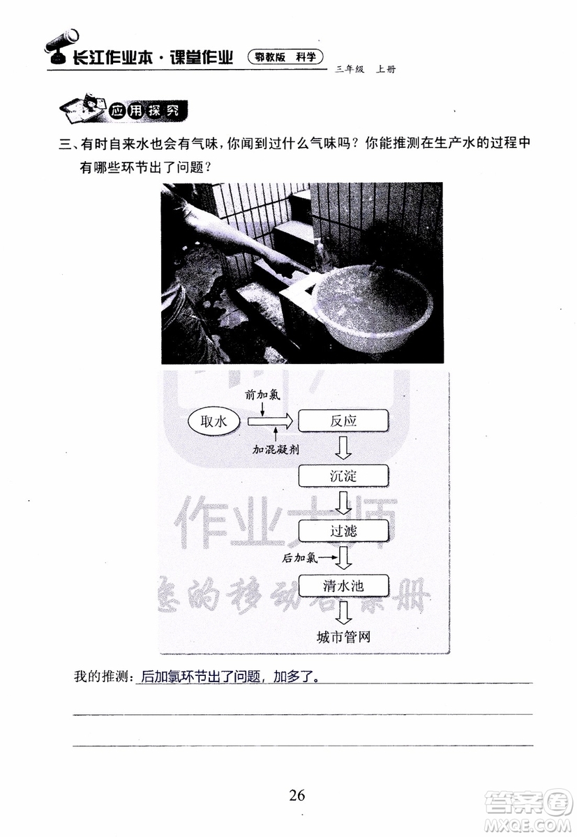 2018年長江作業(yè)本課堂作業(yè)科學(xué)三年級上冊鄂教版參考答案