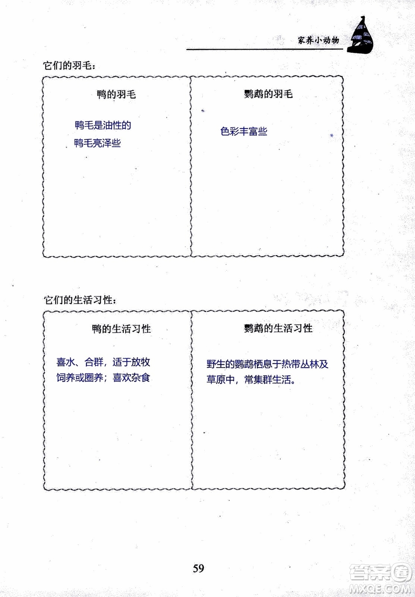 2018年長江作業(yè)本課堂作業(yè)科學(xué)三年級上冊鄂教版參考答案