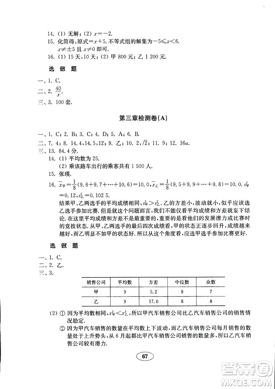 9787532883738五四制數(shù)學(xué)魯教版八年級上冊2018秋金鑰匙試卷答案