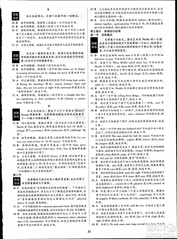 2018年王后雄設(shè)計(jì)狀元橋優(yōu)質(zhì)課堂高中英語必修5人教版參考答案