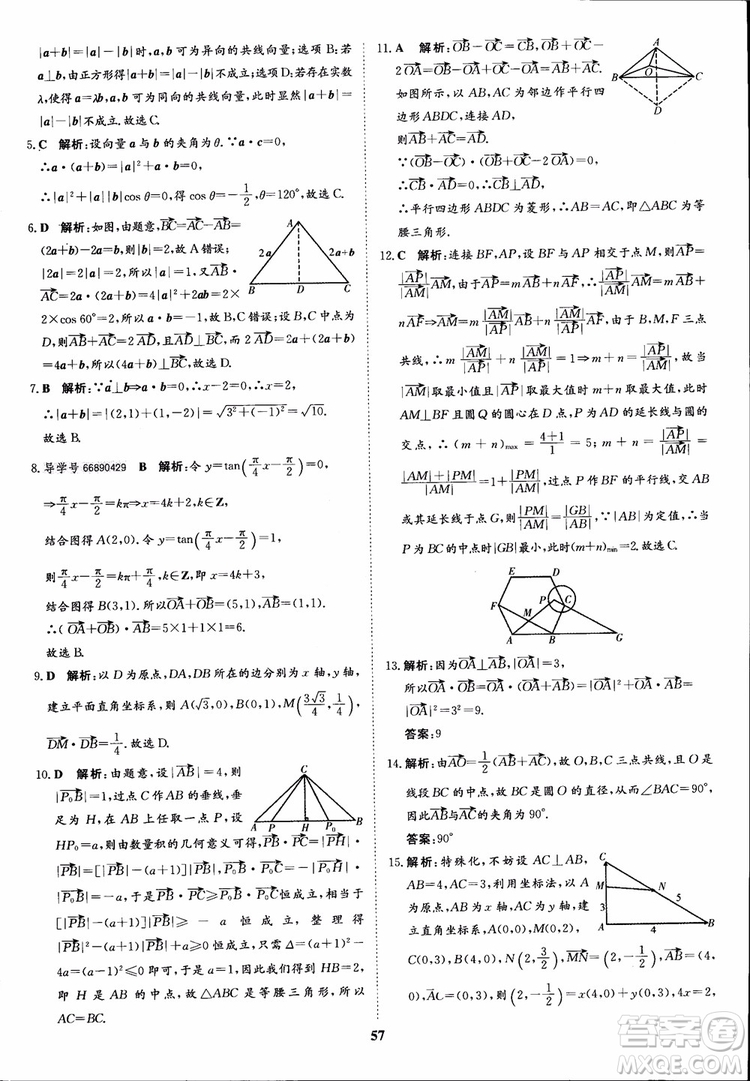 2018年?duì)钤獦騼?yōu)質(zhì)課堂數(shù)學(xué)必修4人教版學(xué)生用書(shū)參考答案