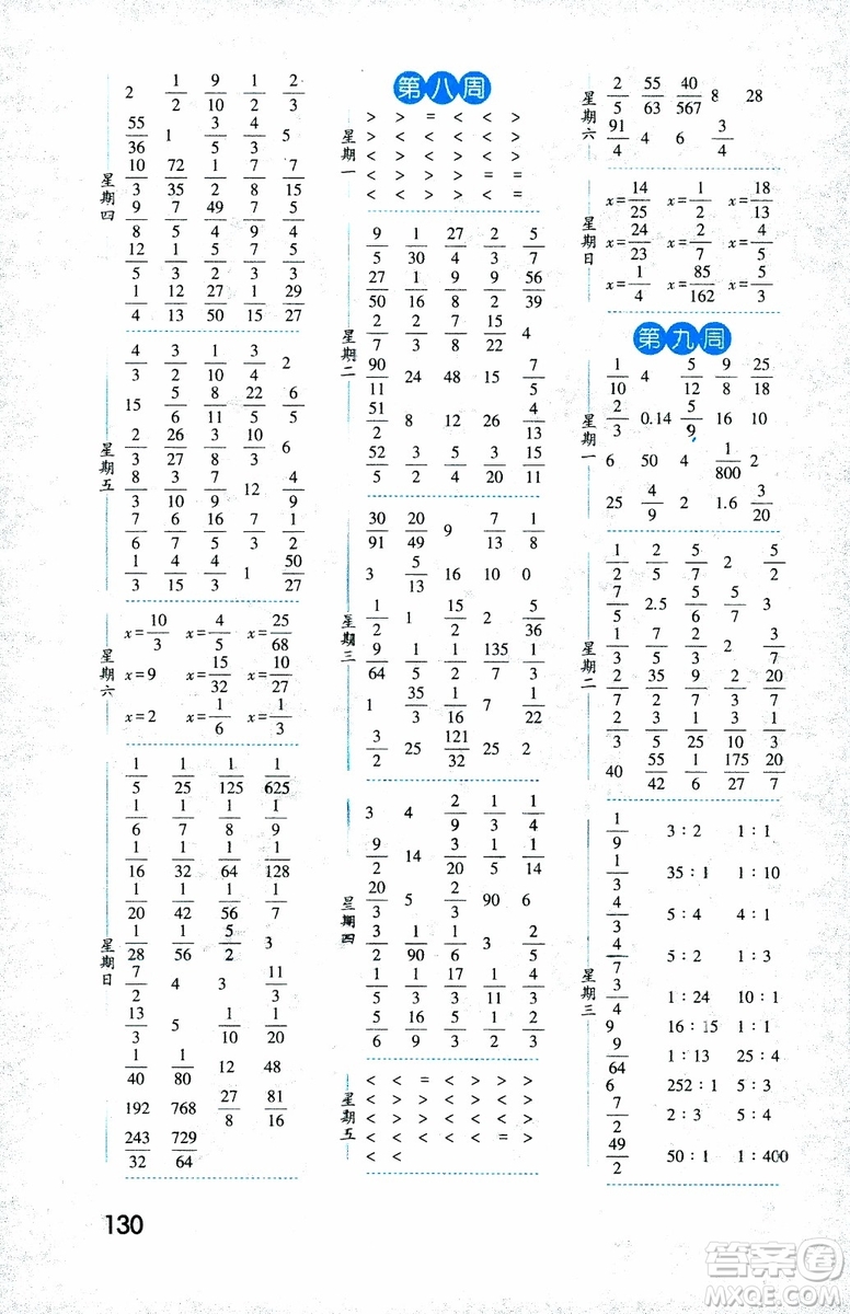 2018年修訂版經(jīng)綸學典口算達人六年級數(shù)學上冊江蘇國際參考答案