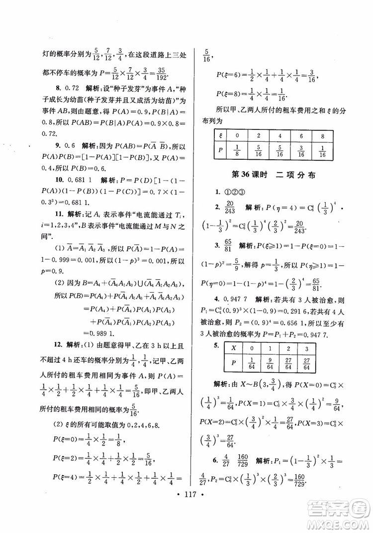 2018秋南通小題高中數(shù)學(xué)選修2-2第6版參考答案