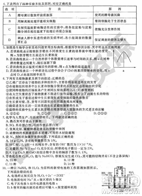 哈師大附中2018-2019學(xué)年度高三上期末考試?yán)砜凭C合試卷及答案