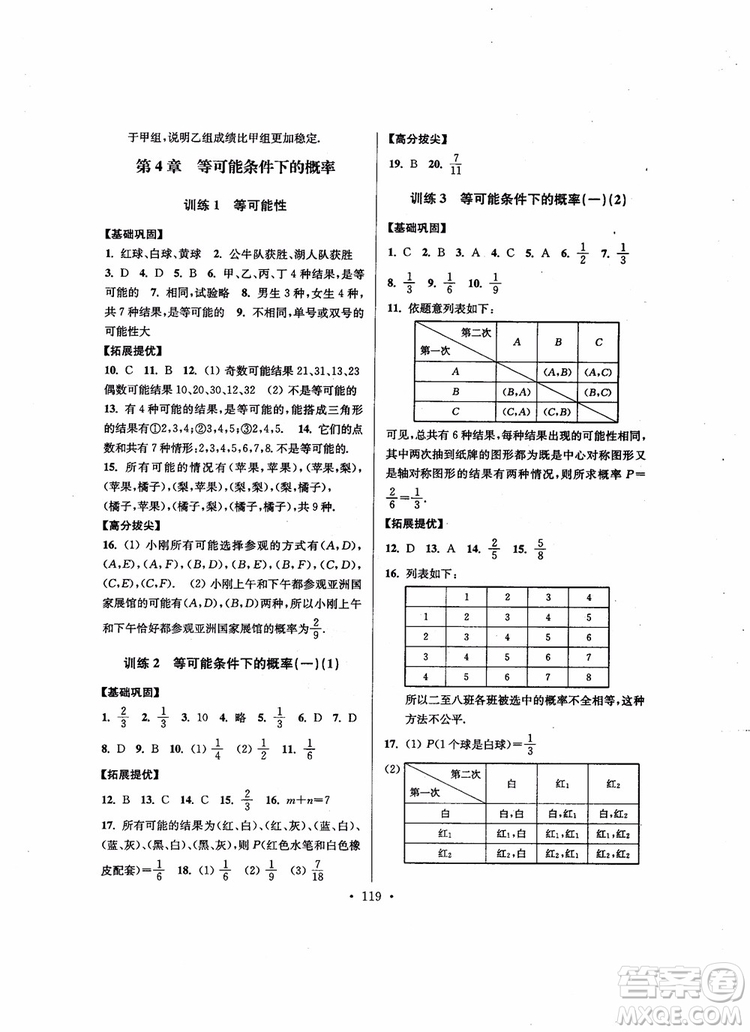 2018秋超能學(xué)典高分拔尖提優(yōu)訓(xùn)練初中九年級(jí)數(shù)學(xué)上冊(cè)新課標(biāo)江蘇版參考答案