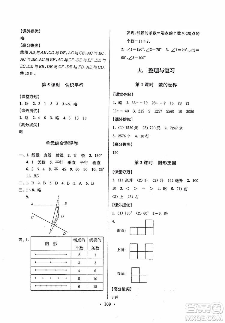 2018年秋超能學(xué)典小學(xué)數(shù)學(xué)高分拔尖提優(yōu)訓(xùn)練四年級上冊國標(biāo)江蘇版參考答案