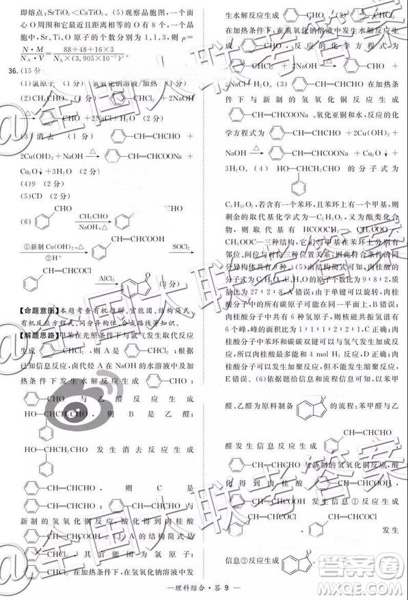 超級全能生2019高考全國卷26省12月聯(lián)考甲乙卷理綜參考答案