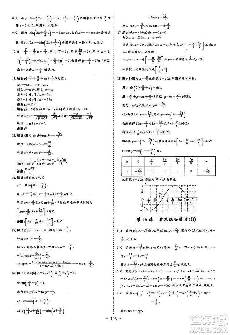 9787540582562導(dǎo)與練高中同步2018版小題巧練數(shù)學(xué)必修4參考答案