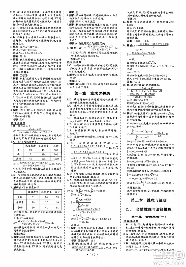 2018秋高中同步導(dǎo)與練小題巧練數(shù)學(xué)選修1-11-2參考答案