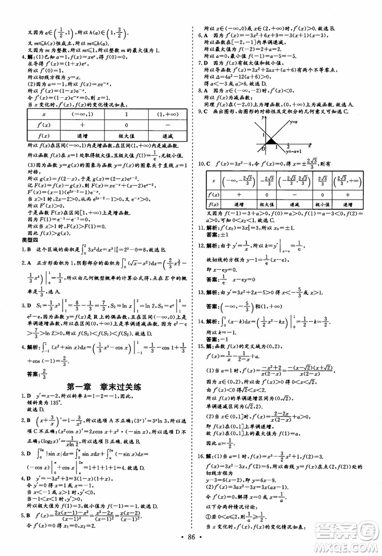 9787540583644導與練高中同步2018年小題巧練數(shù)學選修2-2參考答案