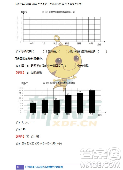 廣州市荔灣區(qū)2018-2019學年度第一學期期末測試四年級數(shù)學試題及答案解析