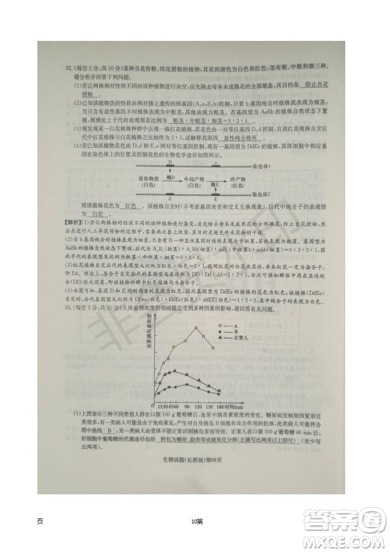 湖南長(zhǎng)郡中學(xué)2019屆高三月考試卷五生物試題及答案解析