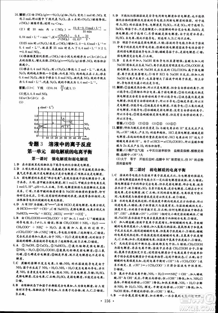 2019版浙江新高考專用導(dǎo)與練高中全程學(xué)習(xí)加試部分化學(xué)必修+選修參考答案