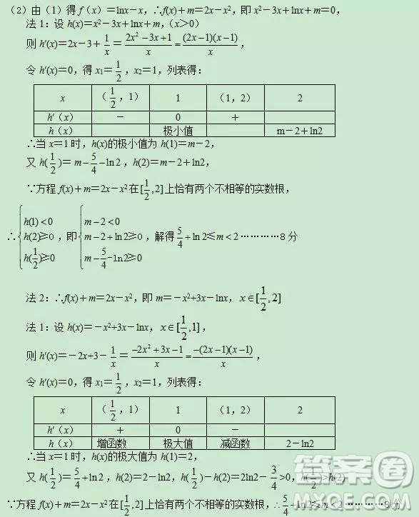 2018-2019年沈陽郊聯(lián)體高三上學期文科數(shù)學期末考試答案