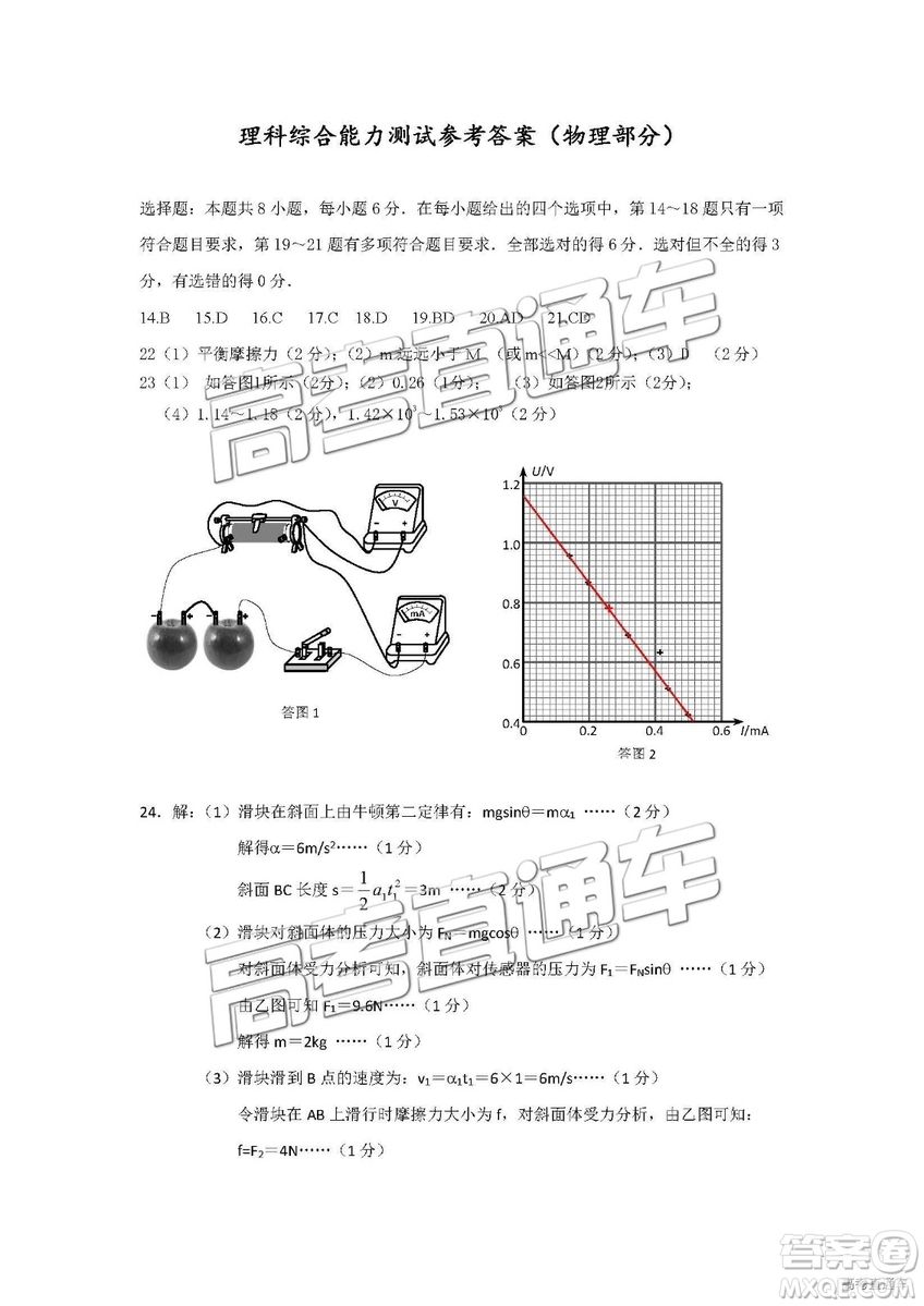 韶關(guān)市2019屆高三調(diào)研考試?yán)砭C試卷及答案