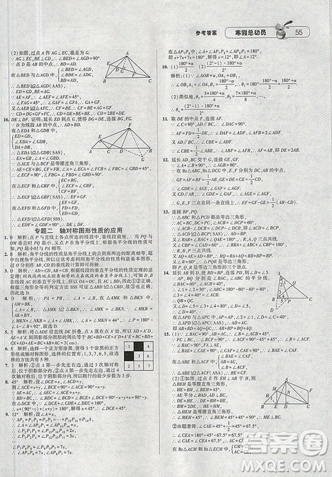 經(jīng)綸學(xué)典2019年江蘇國標(biāo)版寒假總動員八年級數(shù)學(xué)答案