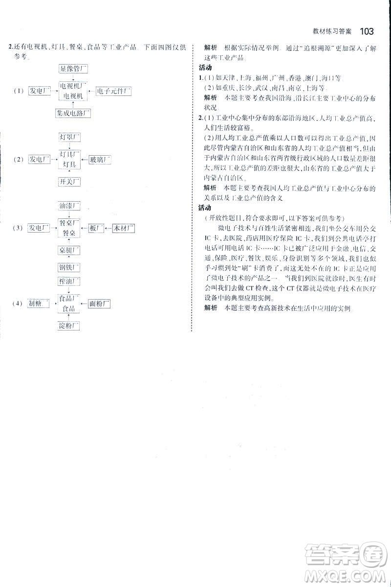 曲一線科學備考2019版5年中考3年模擬地理八年級上冊人教版RJ參考答案