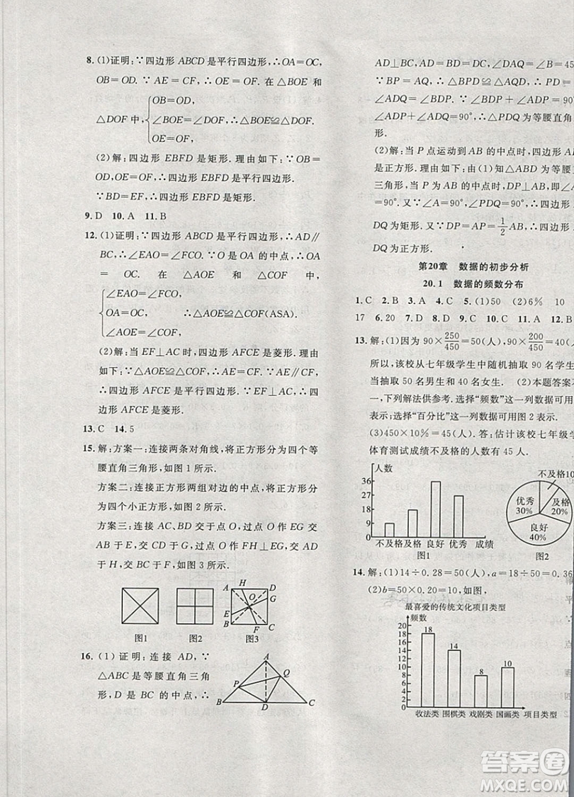 2019體驗(yàn)型學(xué)案體驗(yàn)新知高效練習(xí)八年級(jí)下冊(cè)數(shù)學(xué)滬科版答案