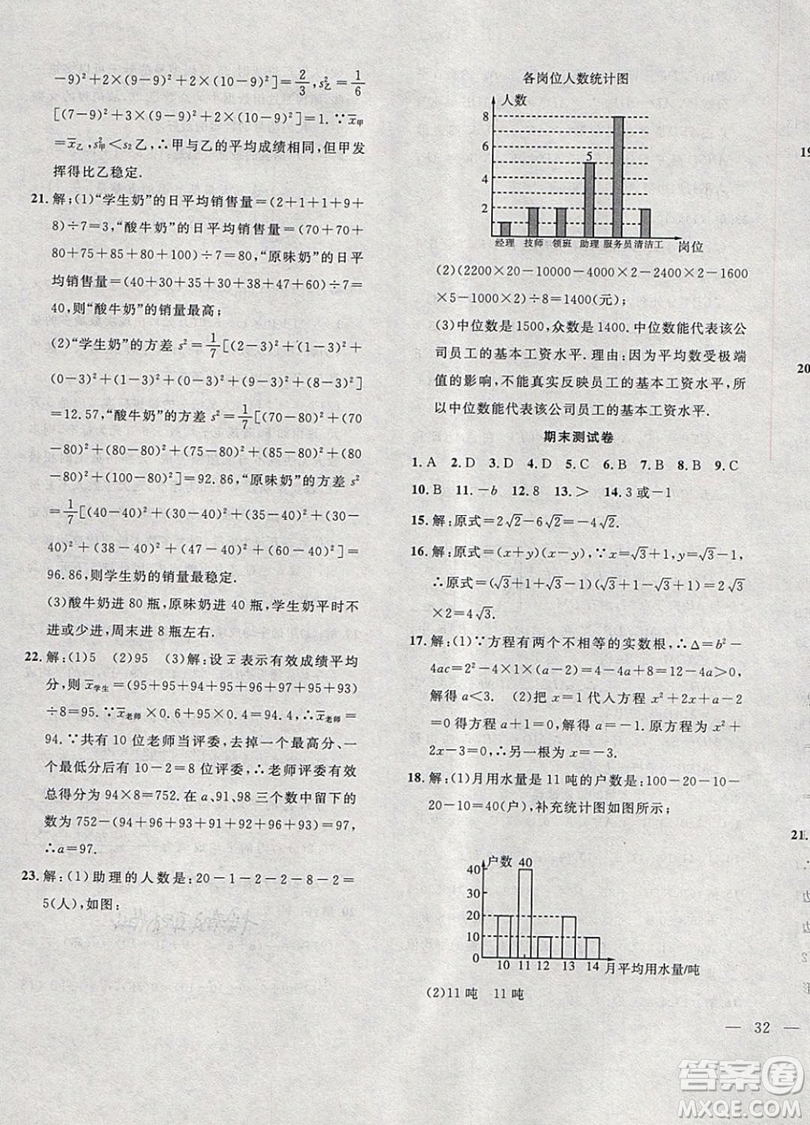 2019體驗(yàn)型學(xué)案體驗(yàn)新知高效練習(xí)八年級(jí)下冊(cè)數(shù)學(xué)滬科版答案