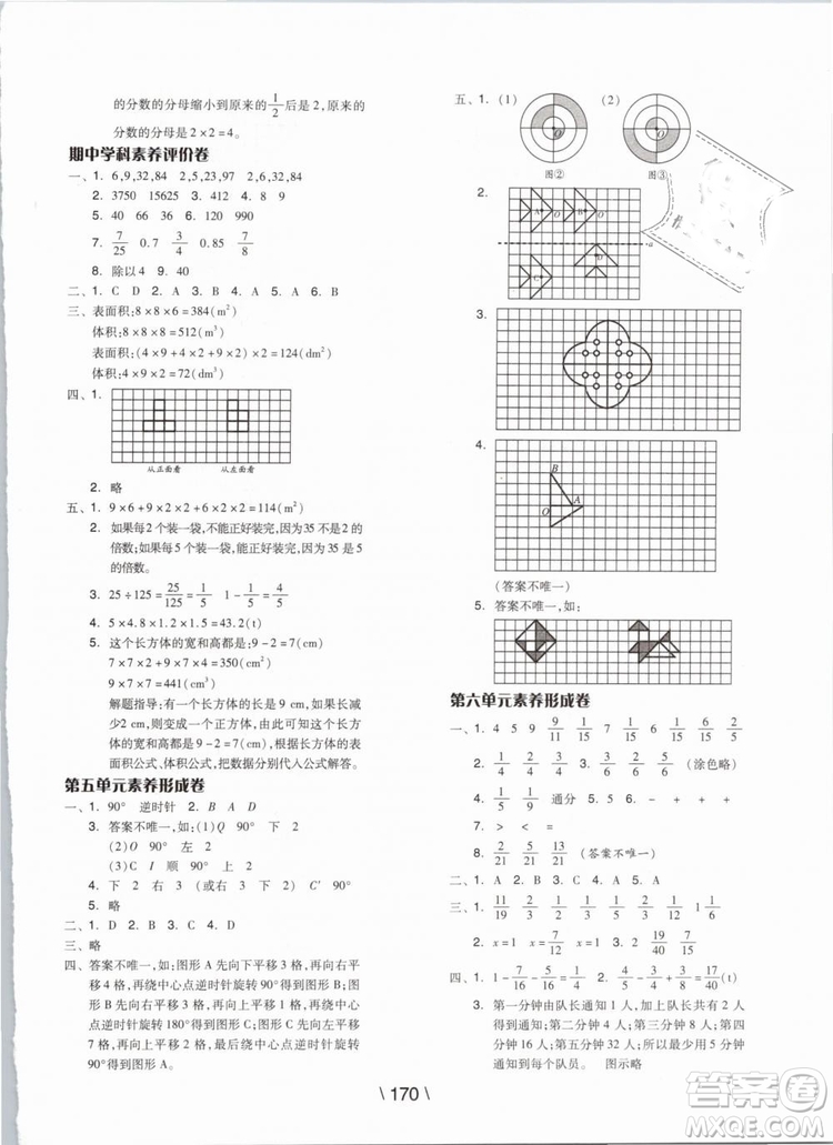 2019版全品學(xué)練考五年級(jí)下冊(cè)數(shù)學(xué)RJ人教版參考答案