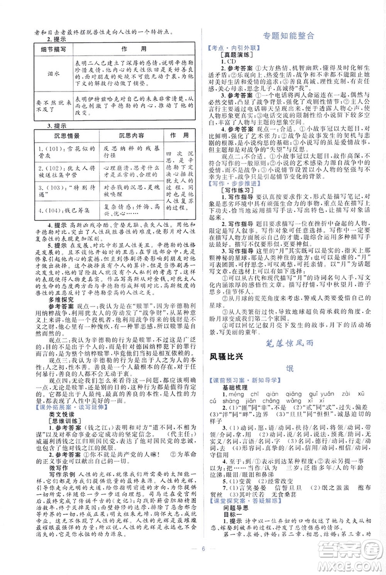 高中同步學(xué)考優(yōu)化設(shè)計2019語文必修4答案