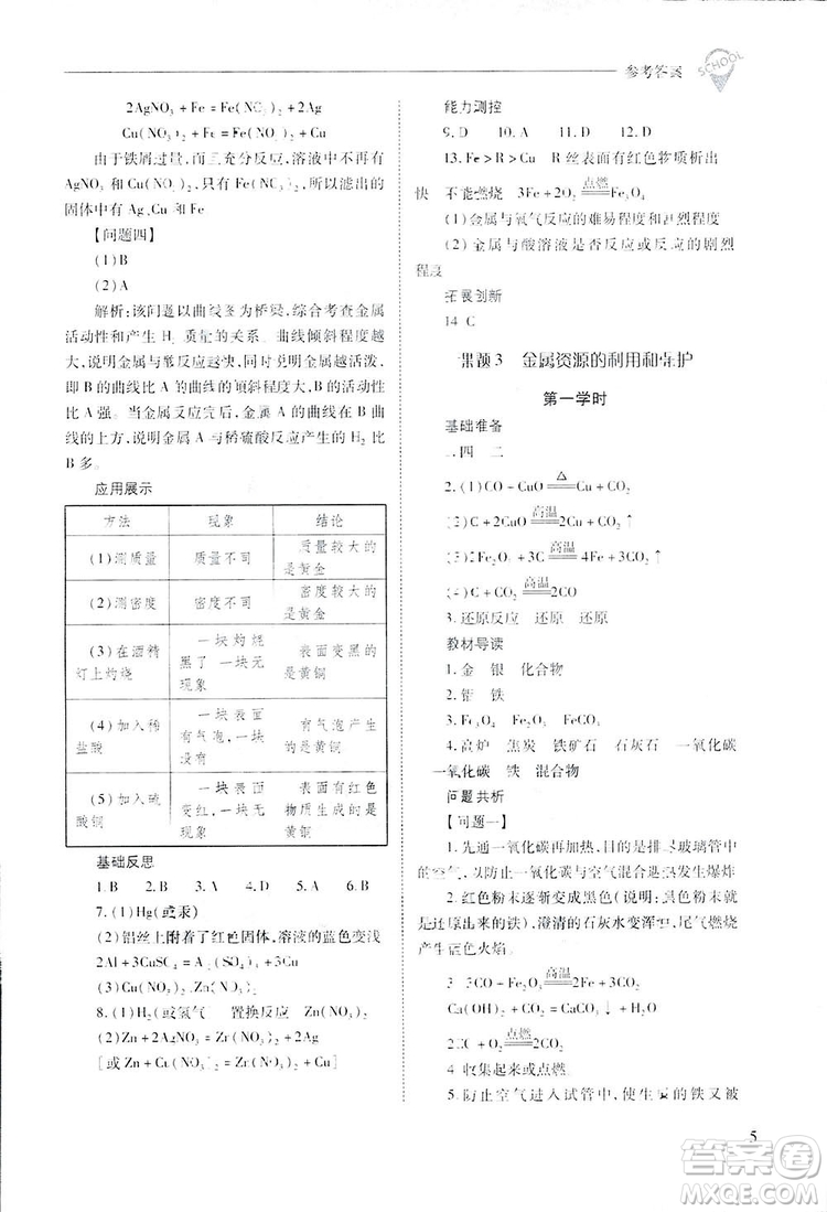 2019新課程問(wèn)題解決導(dǎo)學(xué)方案九年級(jí)下冊(cè)化學(xué)人教版答案