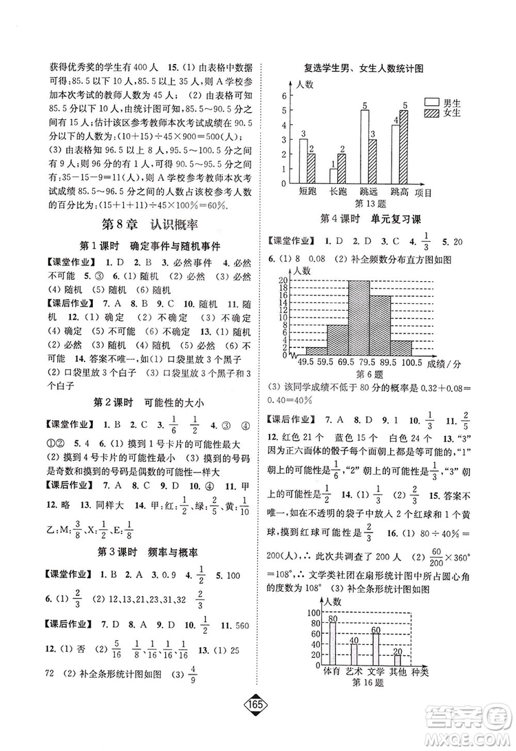 輕松一典2019輕松作業(yè)本數學八年級下冊新課標江蘇版答案