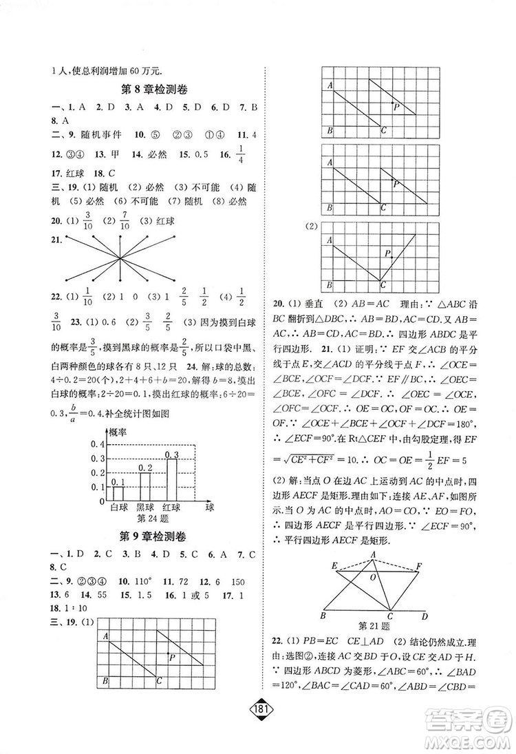 輕松一典2019輕松作業(yè)本數學八年級下冊新課標江蘇版答案