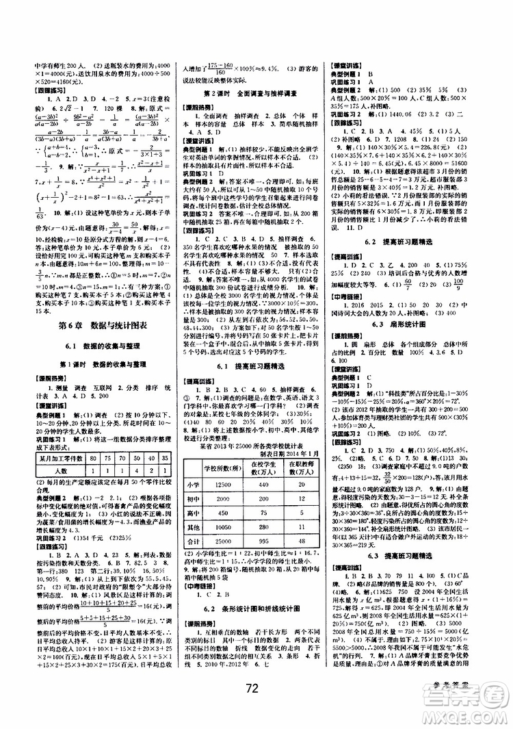 BBS精品系列2019春初中新學(xué)案優(yōu)化與提高七年級數(shù)學(xué)下冊A參考答案