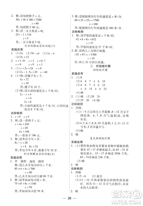 鳳凰版新課標(biāo)2019兩導(dǎo)兩練高效學(xué)案數(shù)學(xué)五年級下冊答案