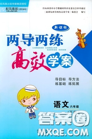 鳳凰版原蘇教版新課標2019兩導(dǎo)兩練高效學(xué)案六年級語文下冊答案