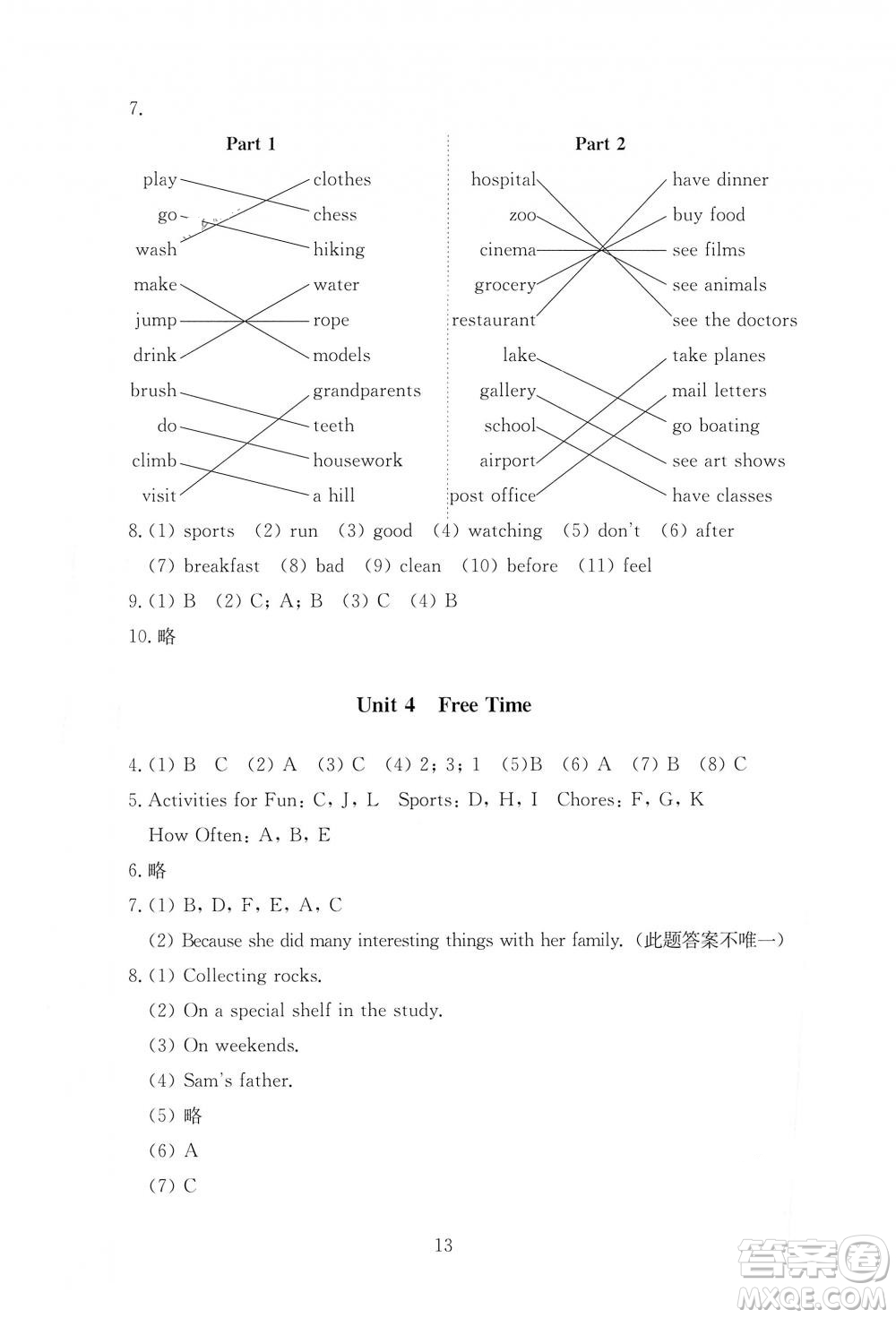 2019春海淀名師伴你學(xué)同步學(xué)練測六年級英語下冊人教版參考答案