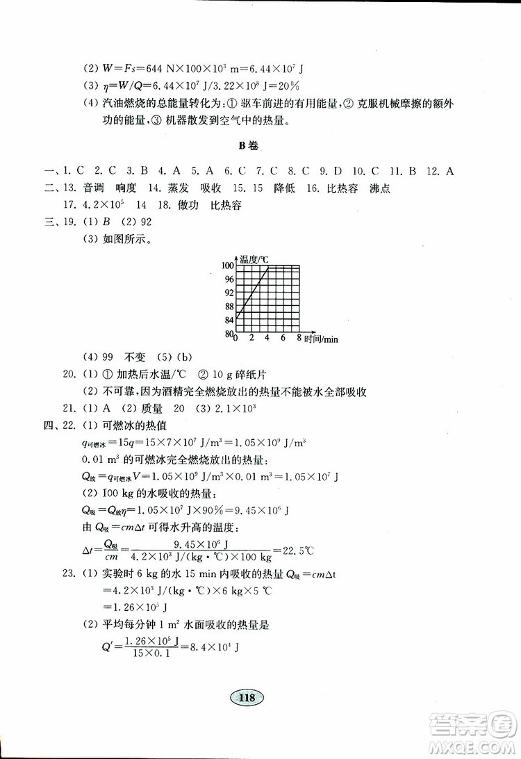 2019年金鑰匙物理試卷九年級(jí)下冊(cè)人教版參考答案