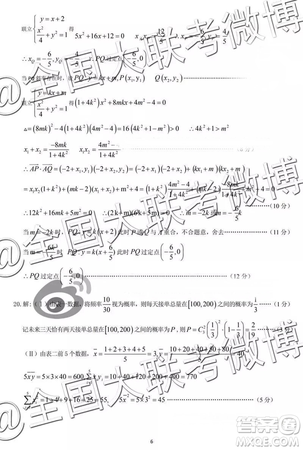 2019年高三卓越名校聯(lián)盟第二次聯(lián)考數(shù)學(xué)參考答案