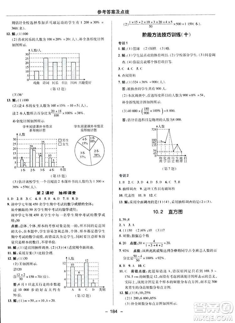 2019榮德基綜合應(yīng)用創(chuàng)新題典中點數(shù)學(xué)七年級下冊人教版答案