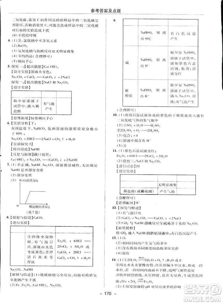 典中點綜合應(yīng)用創(chuàng)新題2019九年級下冊化學(xué)人教版答案