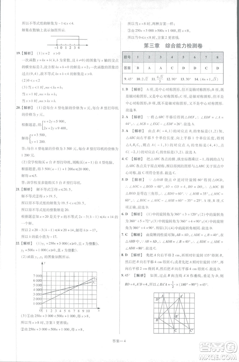 2019版天星教育初中一遍過八年級下冊數(shù)學(xué)9787565129964北師大版BSD答案