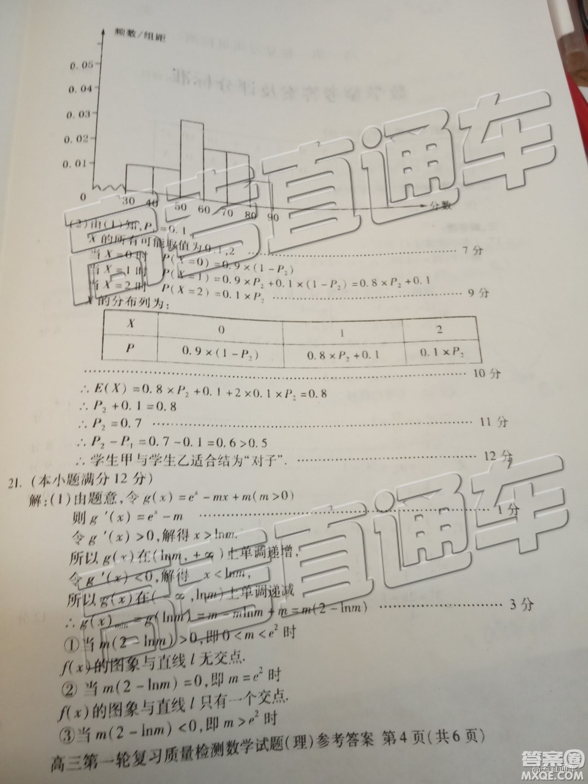 2019年泰安一模理數(shù)試題及參考答案