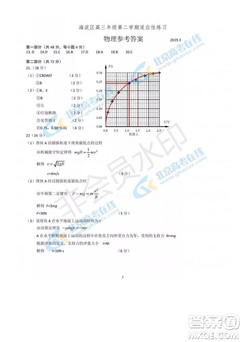 2019年北京海淀區(qū)高三零模文綜理綜試題及答案解析