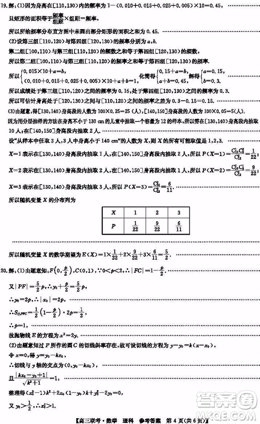 2019年菏澤高三一模數(shù)學(xué)試題及答案