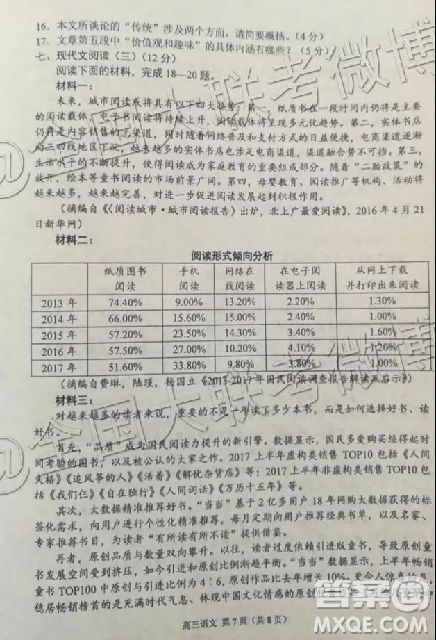 2019年3月蘇錫常鎮(zhèn)四市一模高三語文試卷及參考答案