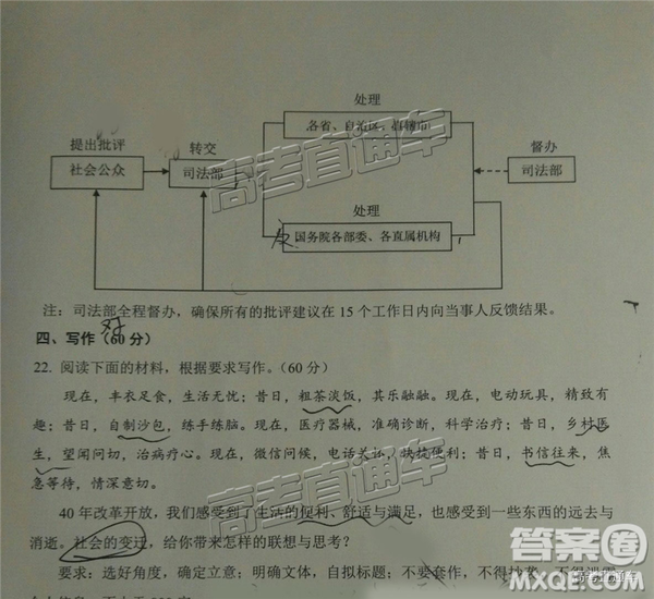 2019年3月高三青島一模語(yǔ)文參考答案