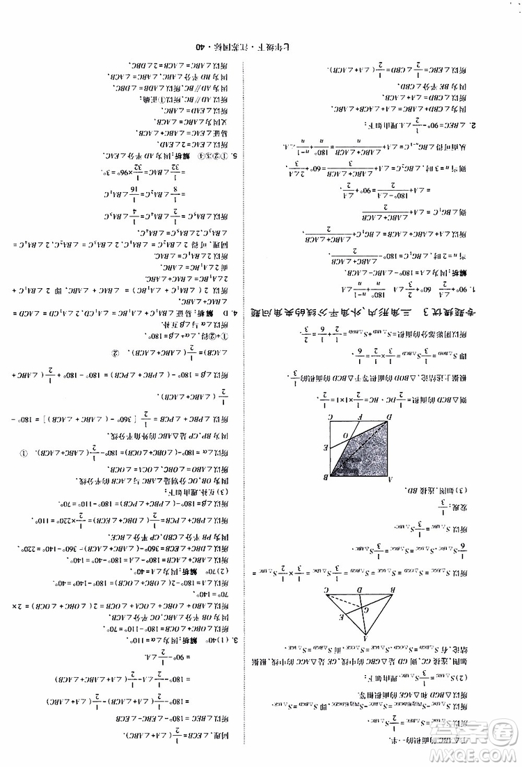 經(jīng)綸學典2019版學霸題中題數(shù)學七年級下冊江蘇國標版參考答案